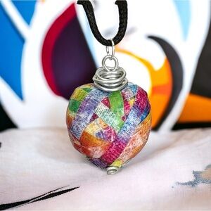 5 For $25💫Colorful Rainbow Tie-Dye Heart Pendant Necklace